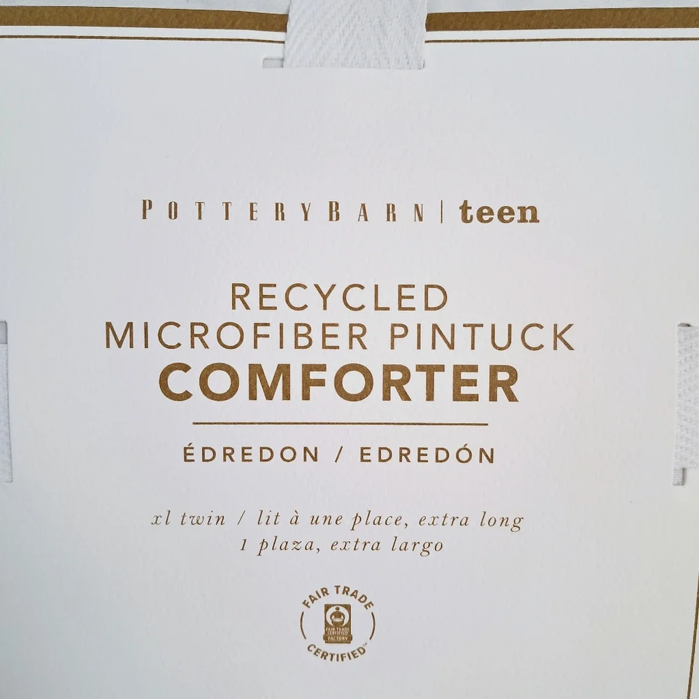 Pottery Barn Teen Marble Pintuck Comforter Twin XL + Sham